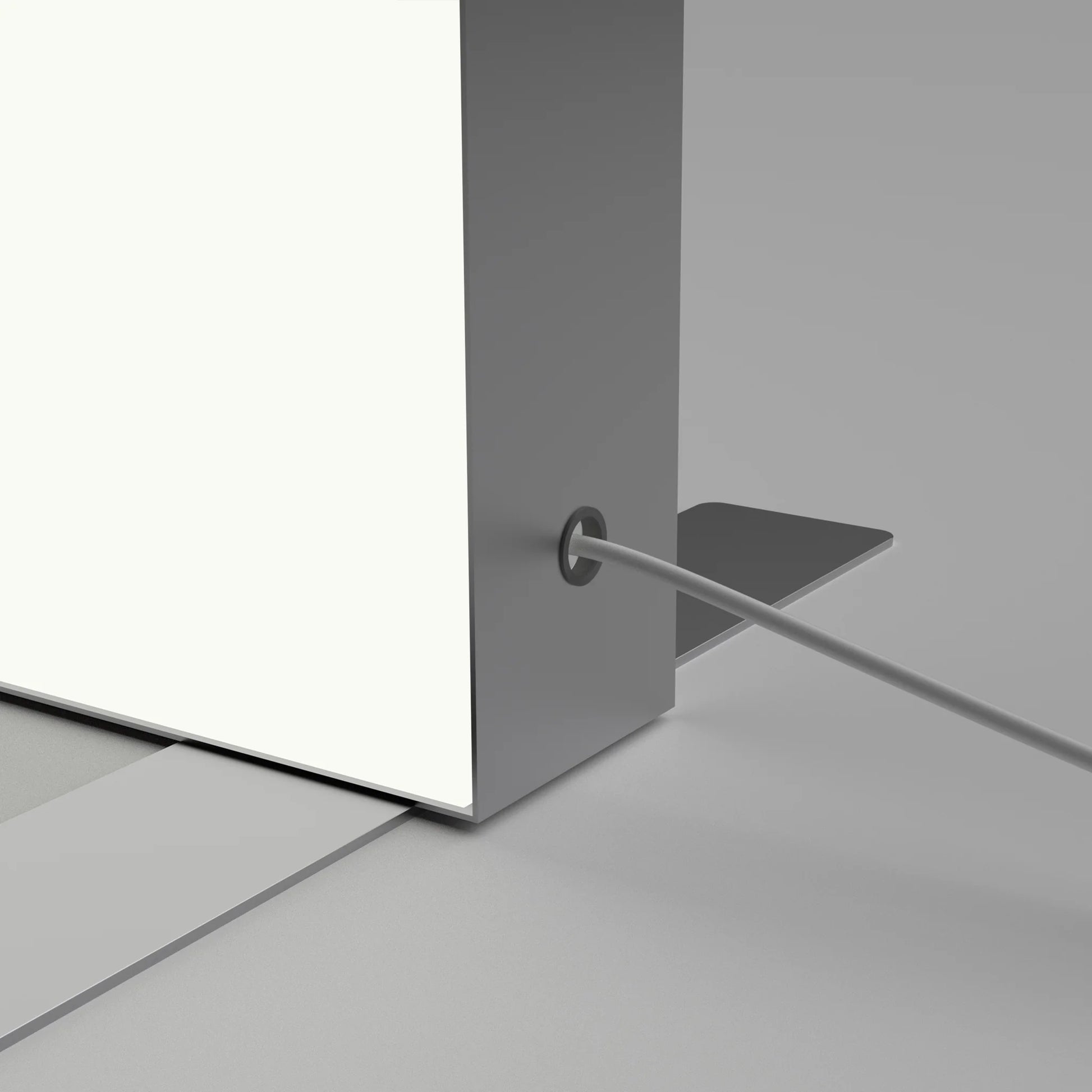 Nahaufnahme Leuchtkasten Kabelführung